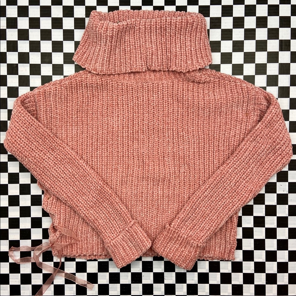 Lauren Conrad NWT Velvet Knit Sweater XS Pink